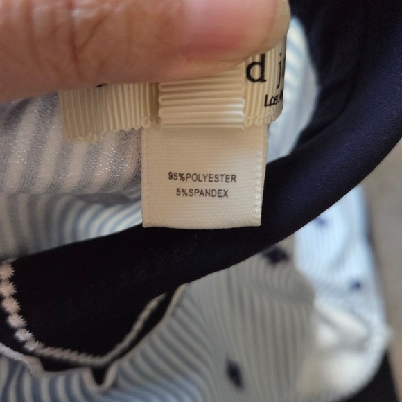 Faith and Joy Womens Blue Striped Cat Print Peter Pan Collar Blouse Top M Whimsy - Picture 9 of 10